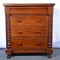 Lot 444 - Victorian Scottish mahogany chest of drawers,...