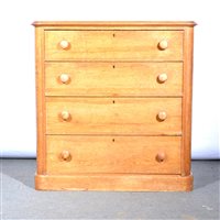 Lot 438 - Victorian grained pine chest of drawers,...