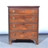 Lot 457 - Small mahogany chest of drawers, adapted,...