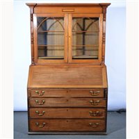 Lot 463 - Victorian mahogany bureau, of large size, fall...