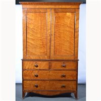 Lot 464 - Early Victorian mahogany press cupboard, two...