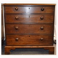 Lot 431 - George III mahogany and elm chest of drawers,...