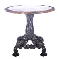 Lot 81 - Chinese rosewood centre table, circular lobed...