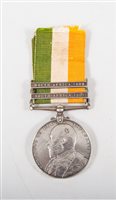 Lot 305 - A family group of medals; Queens South Africa...