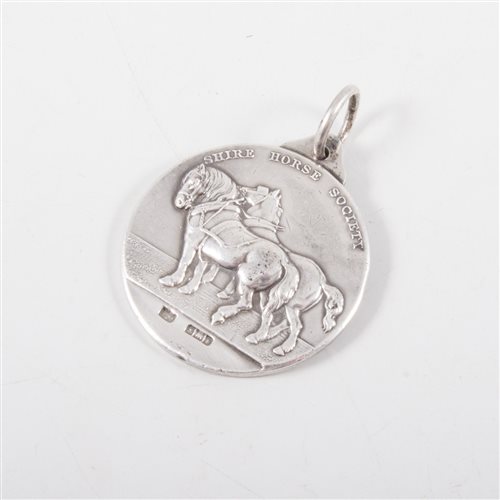 Lot 308 - Silver Shire Horse Society medal, Birmingham