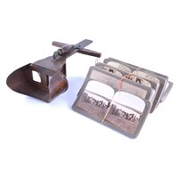 Lot 182 - A wooden stereoscope with approximately 62...