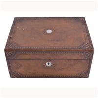 Lot 195 - Victorian inlaid walnut writing box, 30cm