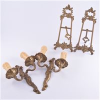 Lot 236 - Brass wall mounted sconces, tie backs and...