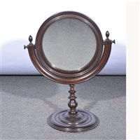 Lot 433 - Victorian mahogany toilet mirror, circular...