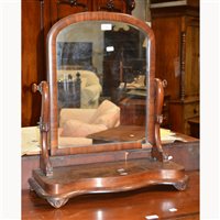 Lot 451 - Victorian mahogany toilet mirror, arched plate,...