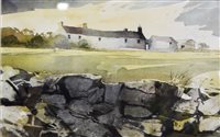 Lot 382 - Alan Oliver, 'Farmhouse and buildings', signed...