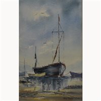 Lot 403 - Kay Riley, two watercolours, along with three...