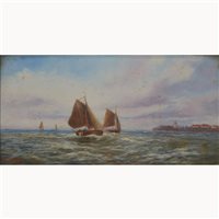 Lot 358 - H. Church, 'Shipping off the Coast', oil on...