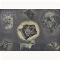 Lot 354 - George Frederick Browne, dog portraits, oil on...