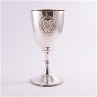 Lot 320 - A silver goblet, by WB, London 1908, beaded...