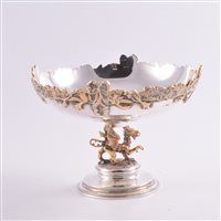 Lot 322 - A silver and gilt presentation pedestal dish, '...