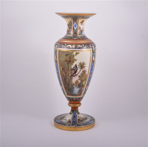 Lot 1 - Opaque glass vase, probably French, mid 19th...