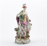 Lot 5 - English porcelain figure, Minerva, probably...