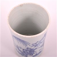Lot 12 - Chinese blue and white brush pot, Kangxi style,...