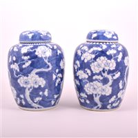 Lot 13 - Chinese blue and white ginger jar, bearing...