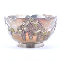 Lot 20 - Japanese silver and enamelled bowl, circa 1900,...