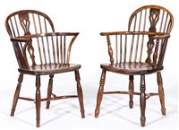 Lot 270 - Victorian yew and elm Windsor chair, hoop back,...