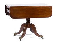 Lot 279 - George IV mahogany pedestal Pembroke table,...