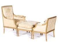 Lot 290 - Louis XVI giltwood and gesso Duchesse-Brisee...