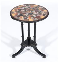 Lot 295 - Victorian ebonised occasional table, circular...