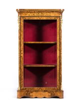 Lot 297 - Victorian walnut vitrine, the rectangular top...