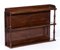 Lot 304 - Victorian mahogany three heights wall shelf,...