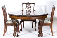 Lot 314 - Edwardian mahogany dining suite, in the...