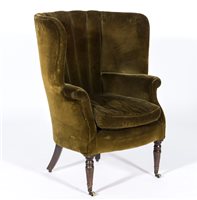 Lot 241 - George III style hoop-back easy chair, 19th...