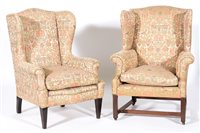 Lot 247 - George III style wing-back easy chair, 19th...