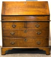 Lot 257 - Oak bureau, by Haselbech Oak, fall front...