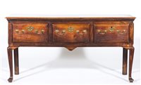 Lot 258 - Joined fruitwood dresser base, rectangular...