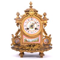 Lot 55A - French ormolu mantel clock, the case with urn...