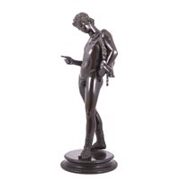 Lot 36 - After the Antique, Narcissus, bronze circular...