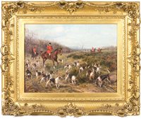 Lot 168 - Heywood Hardy, Hounds Casting, signed, oil on...