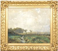Lot 179 - Alexander Fraser, Cattle in a meadow, signed,...