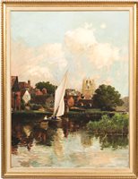Lot 183 - Louis Burleigh Bruhl, River scene, with a...