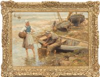 Lot 199 - Robert McGregor, 'Preparing Sardines', signed...