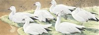 Lot 218 - Noel William Cusa, Snow Geese Resting, signed,...