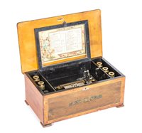 Lot 41 - Swiss inter-changeable cylinder musical box,...