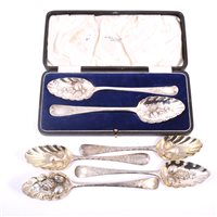 Lot 72 - A pair of silver berry spoons, by George Smith...