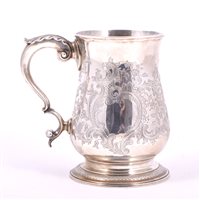 Lot 80 - George III silver baluster-shape mug, William...