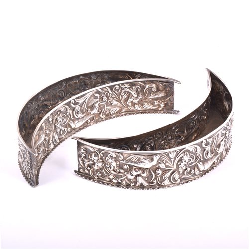 Lot 94 - Pair of Victorian silver crescent shape...