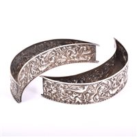 Lot 94 - Pair of Victorian silver crescent shape...