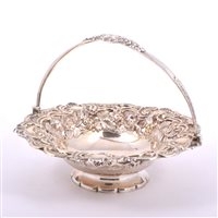 Lot 95 - A Victorian silver dessert basket, M W & Co.,...