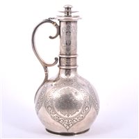 Lot 100 - Victorian silver claret jug, George Fox,...